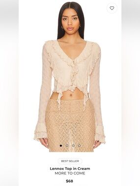 NWOT More To Come- Lennox Top in Cream